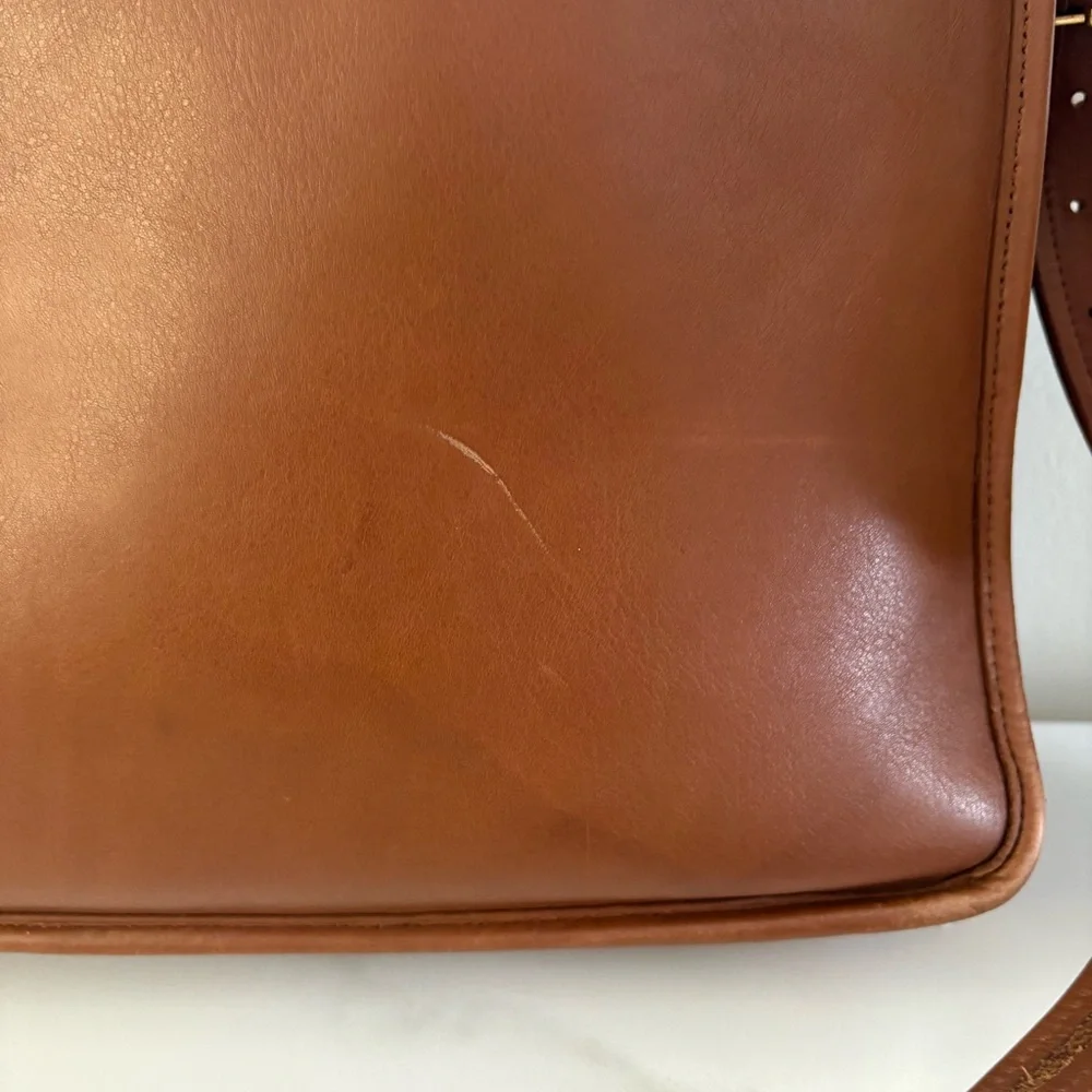 Coach Brown Leather Messenger Briefcase with Gold Hardware